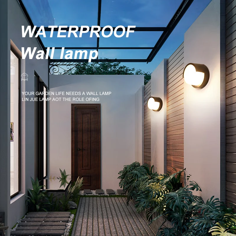 12W LED Outdoor Waterproof Wall Light Porch Garden Wall Lamp  Indoor Living Room Bedroom Decoration Lighting Lamp