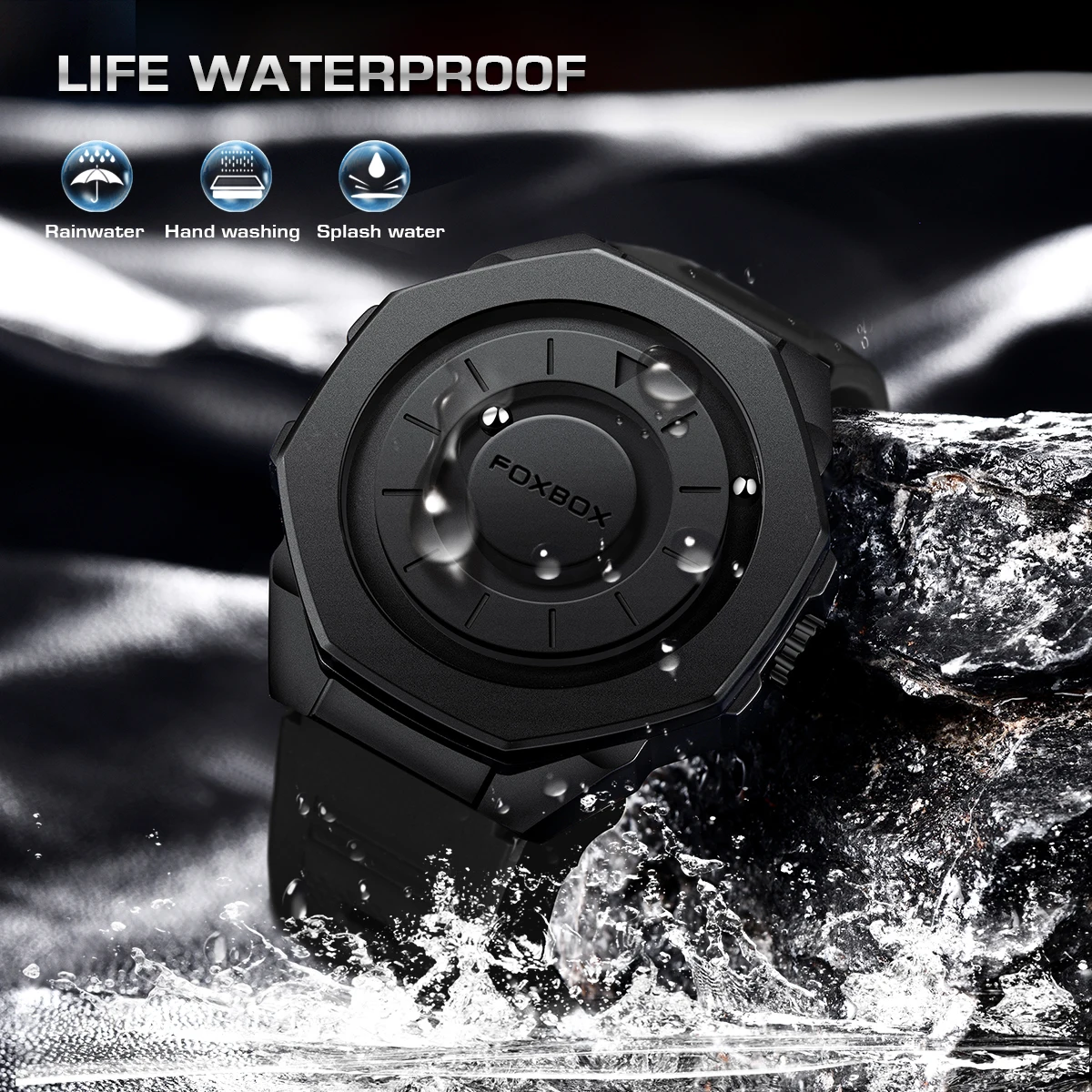 2025 New Men Watch FOXBOX Original Brand Luxury Rolling Bead Design Quartz Wrist Watches For Men Fashion Waterproof Watch Men