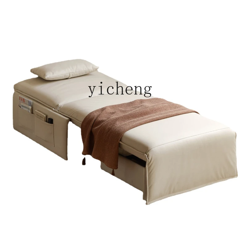 

ZC Faux Leather Sofa Bed Cream Style Foldable Dual-Purpose Small Apartment Single Electric Retractable Sofa