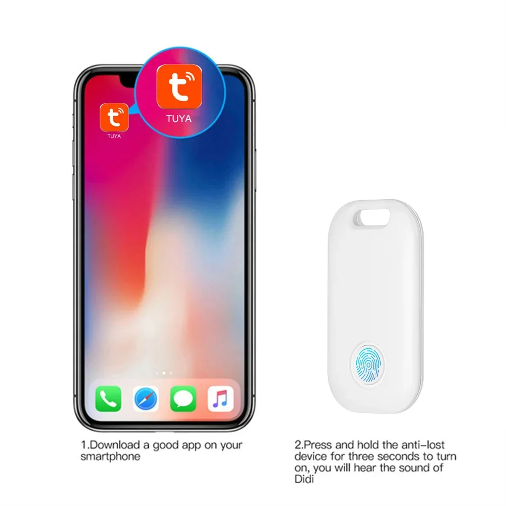 Tuya Smart Finder GPS Tracker Keychain Anti Lost Alarm&find Things Easily Wireless Location Tracker Tag 2-way Search Key Finder gps tracker gps locator key finder anti lost tracker anti lost alarm