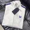 24ss Classic Butterfly Embroidery AWGE Stripes Jackets Men Women High Quality Jacket Nee dles Green Track Jacket 6