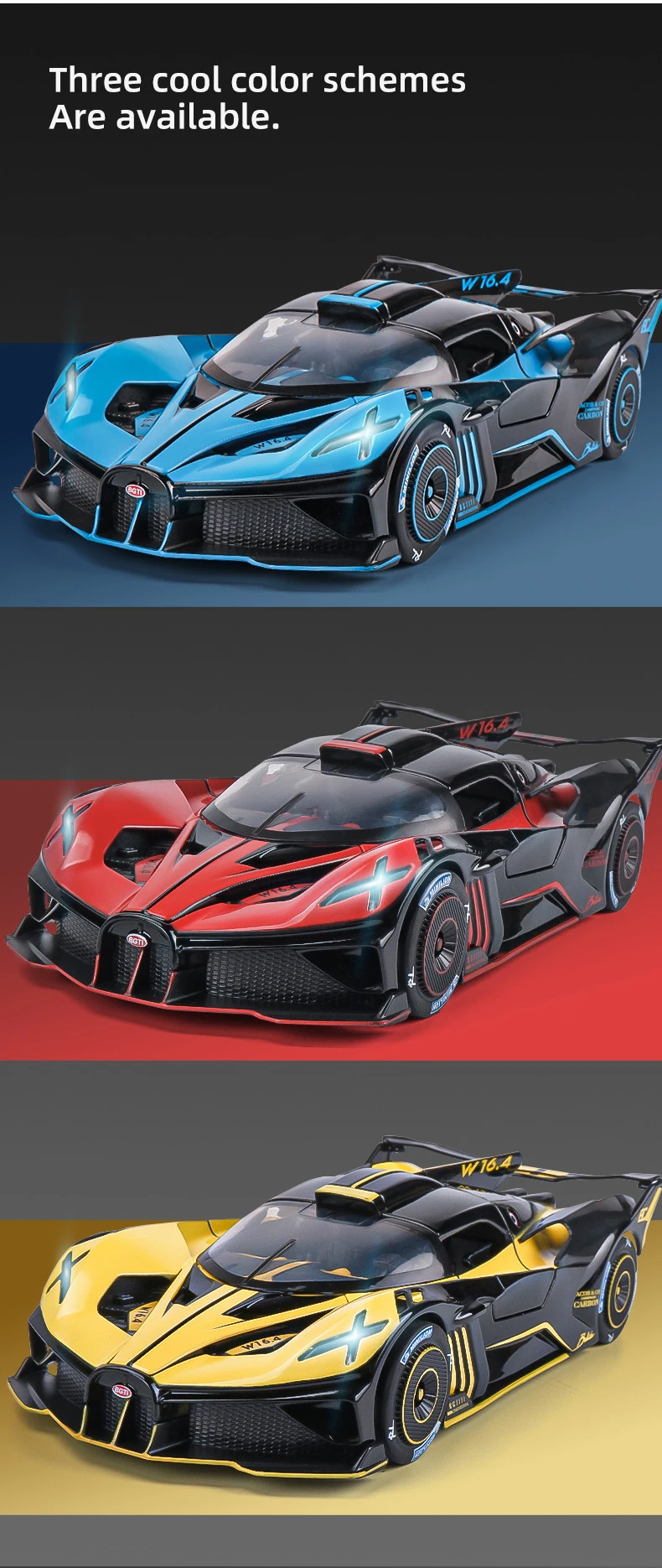 1:24 Bugatti Bolide Diecast Model – EVOSparks Diecast