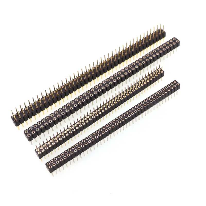 5 Pcs Round Hole Pin Header 2.0MM/2.54MM Pitch Row Female/Male, Single Row 1x40P Row 2x40P Double Row Pin Round Pin Gold Plated image 3