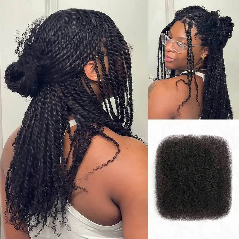 Afro kinky bulk 1/3 Bundle Premium Remi African Curly Human Hair for Braiding 50g Multifunctional Braids and Crochet Extension 4