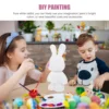 2 Pcs White Embryo Rabbit Piggy Bank Bunny Purse Coin Kids Cartoon Cute Vinyl Unfinished Child Toys 6