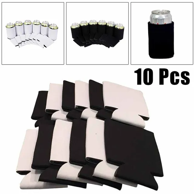 10X Beer Can Cooler Neoprene Can Sleeves Collapsible Insulated Drink Cooler Holders For Beer Water Bottles 2