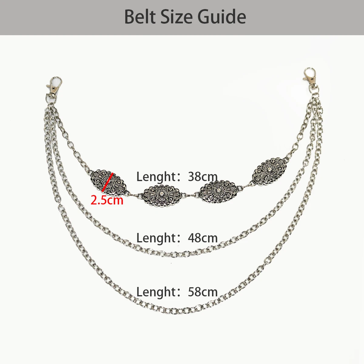Eine Harajuku-Stil Street Hip-Hop Y2k Jeans Kettengürtel personalisierte Punk-Stil Doppelschicht-Taillenkette für Männer Frauen Zubehör – Detail 10