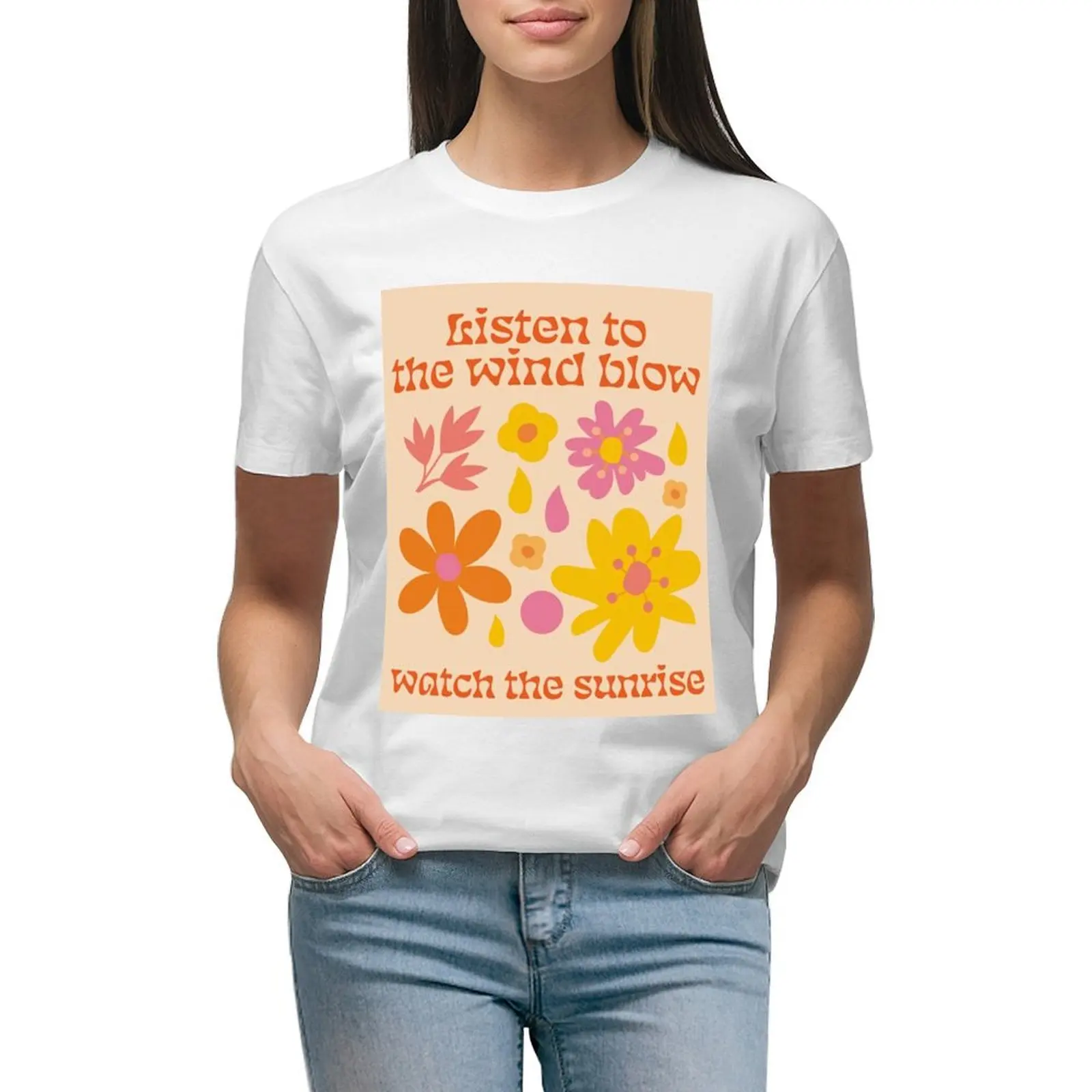 

Fleetwood Mac Listen To The Wind Blow T-shirt hippie clothes summer top t shirt for Women