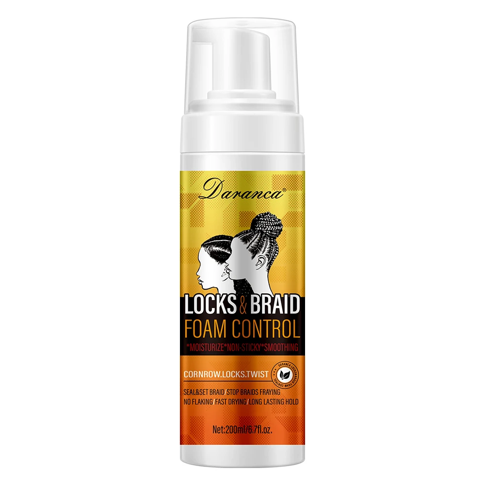 Curly Hair Styling Foam for Neat Cornrows Tame Frizz and Control Mousse Private Label Natural Look Shining Braid Mouss 200ml