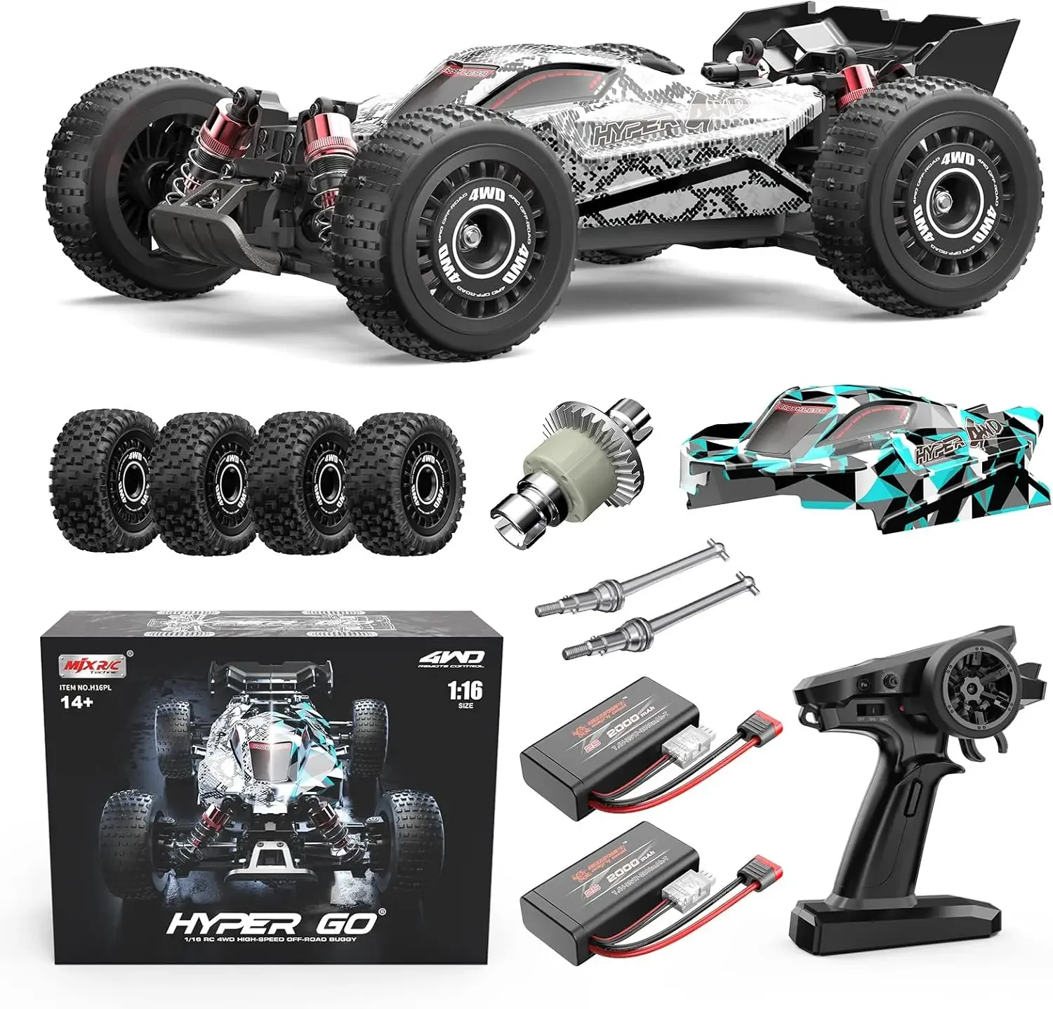 Buggy Fast RC Cars for Adults Max 38 mph Truck 4WD High Speed Racing Car with 2S