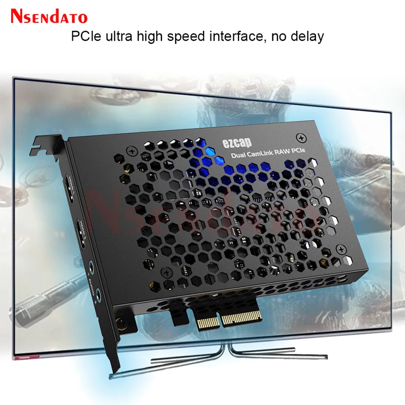 Ezcap365 Dual CamLink RAW PClE HDMI Game Capture Grabber Card Recorder & Live Streaming for DSLRs Camera Laptop PC Camcorders