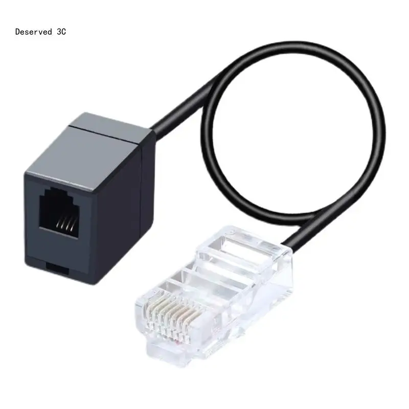 솔리드 RJ45 이더넷 RJ11 유선 전화 변환기 어댑터 케이블 사무용 액세서리