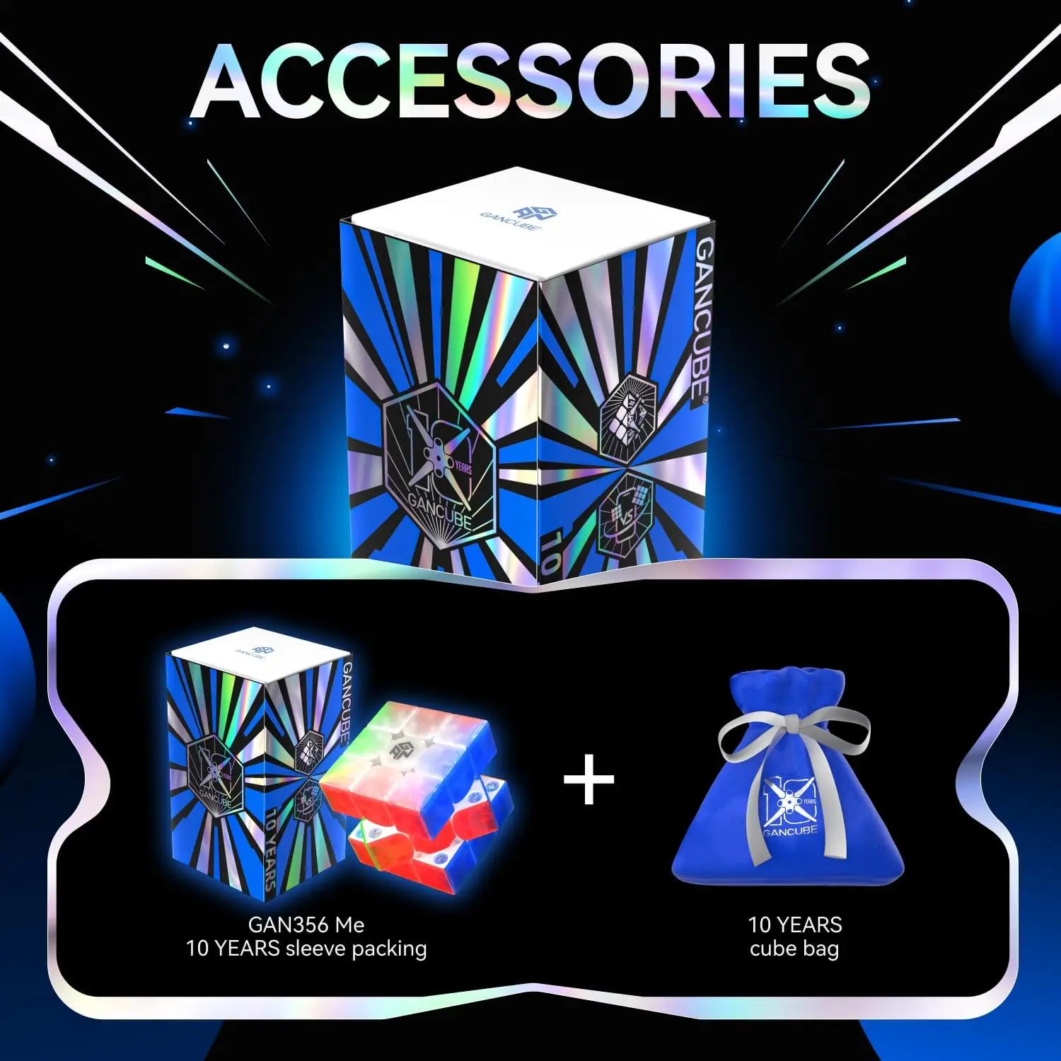 [CubeFun]GAN 356ME UV 10th Anniversary Limited Magnetic Magic Speed Cube Stickerless Professional Toys 3