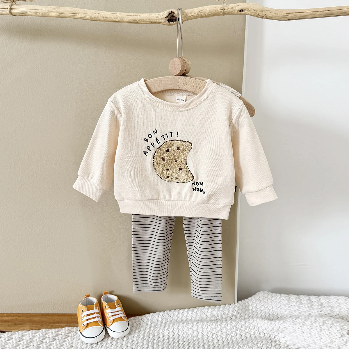 New Baby Suits Cartoon Clothing Boy Infant Sets Long-Sleeve Bread/Biscuits Sweatshirts Top Pants Autumn Winter Toddler Outfits 2