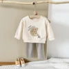 New Baby Suits Cartoon Clothing Boy Infant Sets Long-Sleeve Bread/Biscuits Sweatshirts Top Pants Autumn Winter Toddler Outfits 2