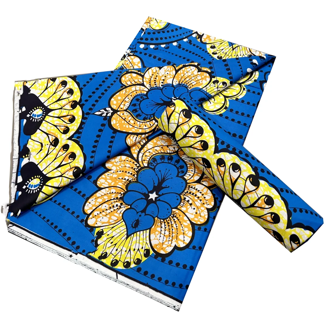 New Super Pagne Veritable Guaranteed African Super Real Wax Dutch Fabric For Dress Cotton 6 Yards