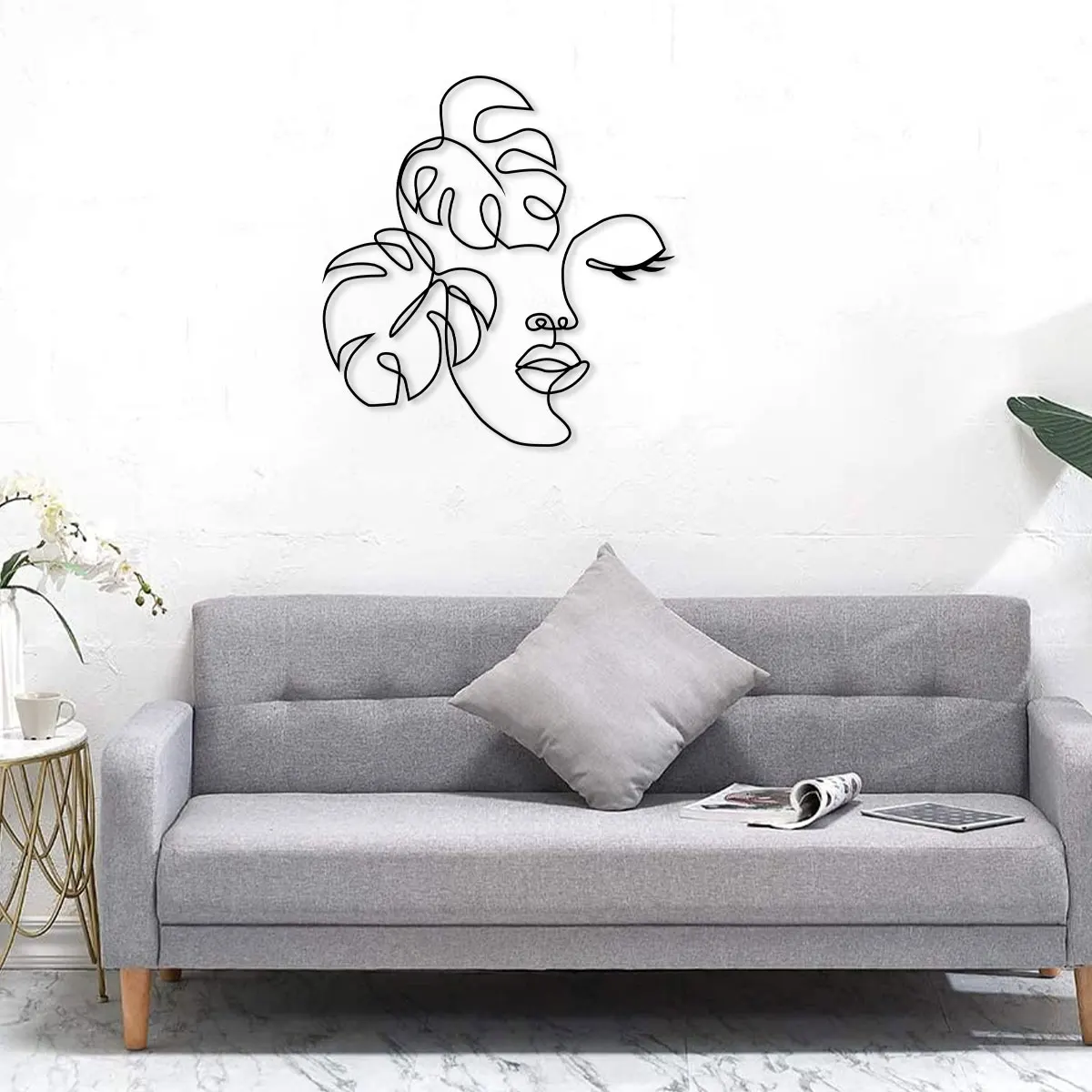 

Металлическая стена, искусство женщины, металлическое искусство, Минималистичная абстрактная девушка, линия лица, искусство на стену, прочная нержавеющая абстрактная современная Женская лицевая сторона