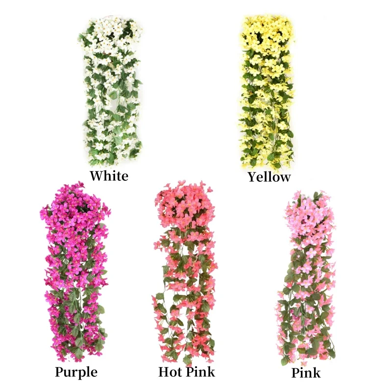 5colorsArtificialPlantsWallHangingFauxVioletHangingFlowers