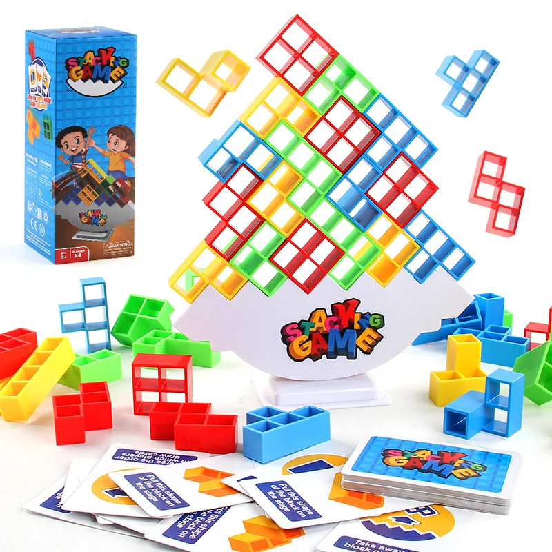 Gioco di Impilamento Dinosauri, Blocchi da Costruzione, Gioco da Tavolo, Giocattolo per Feste, Blocchi Tetris Impilabili, Gioco di Equilibrio da Scrivania, Puzzle da Tavolo - immagine 2