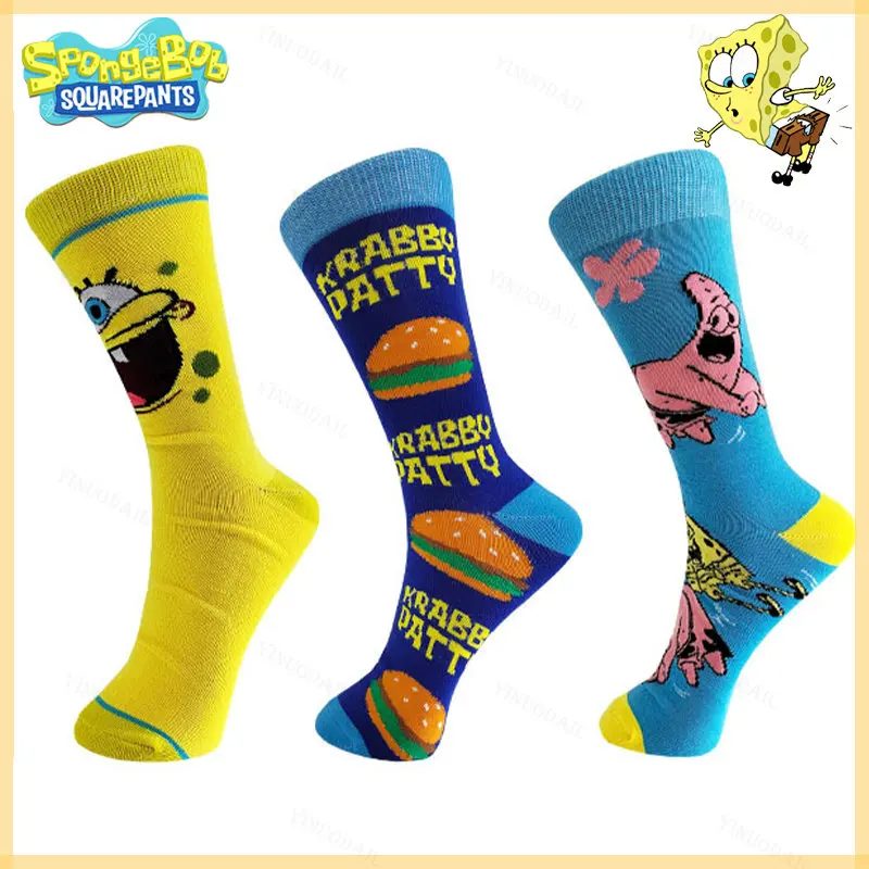 Spongebob Anime Socks Cartoon Patrick Star Tube Socks Unisex Cosplay Compleanno Regali Di Natale Calzini Per Adulti Hip Hop Calzini Divertenti Regali
