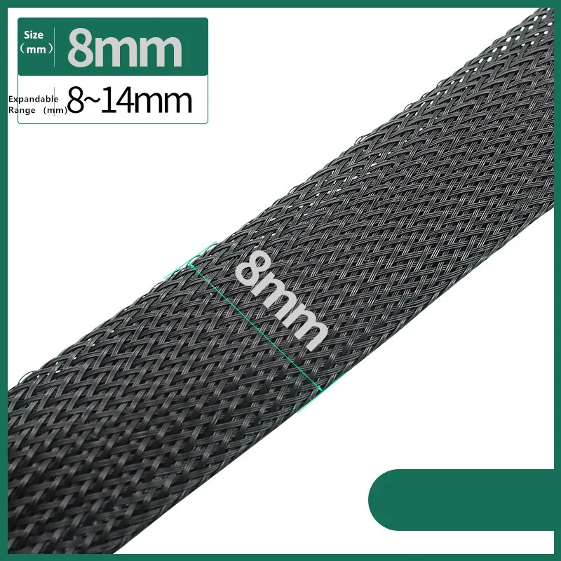 Dropship 1/5/10/50/M Black Insulated Braid Sleeving 4/6/8/10/12/14/20/25mm Tight PET Wire thumbnail 6