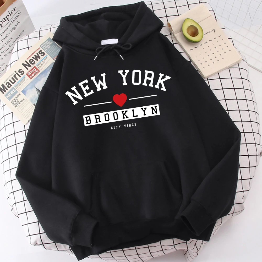 

Мужская толстовка с надписью New York Brooklyn City Vibes, удобный Универсальный спортивный костюм, свободные худи с графическим принтом, качественная одежда с графическим принтом