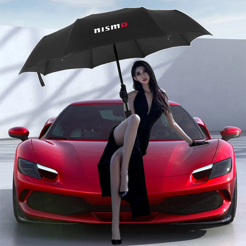 1pc Black Windproof Umbrella Fully Automatic Folding Umbrella For Nismo Nissan Qashqai j11 j10 Juke X Trail t32 Car Accessories