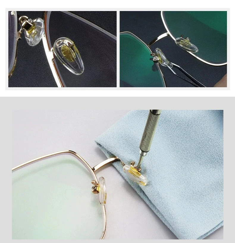20 stücke Brillen Silikon Luftkissen Nasen pads Kupfer Kern Brille Zubehör Schraube in Anti-Rutsch-Pad versand kostenfrei – Detail 4