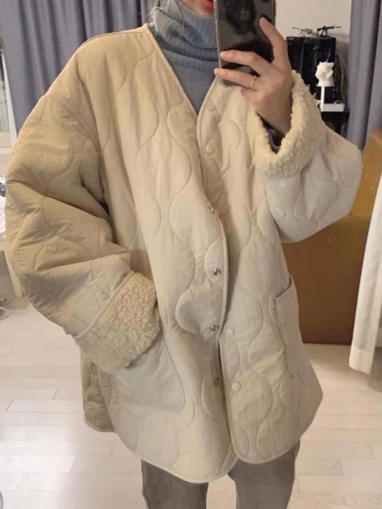 

Womens Winter Clothing 2023 Jackets Warm Quilted Coat Korean Fashion Casual Fleecing Cotton-padded Clothes New in Outerwears