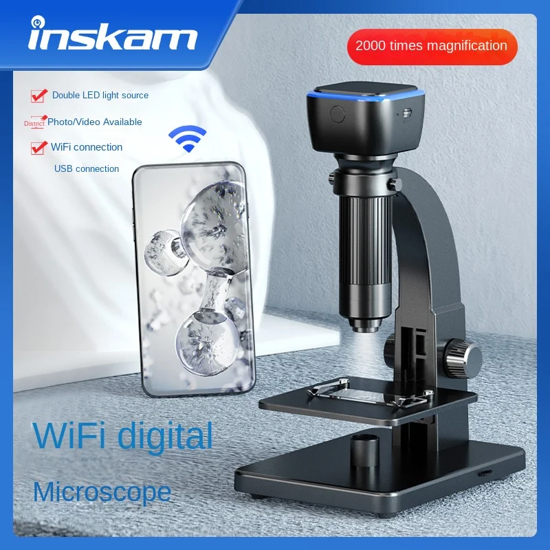 

inskam-315w Biological science experiment HD 2000x microscope Portable WiFi digital microscope