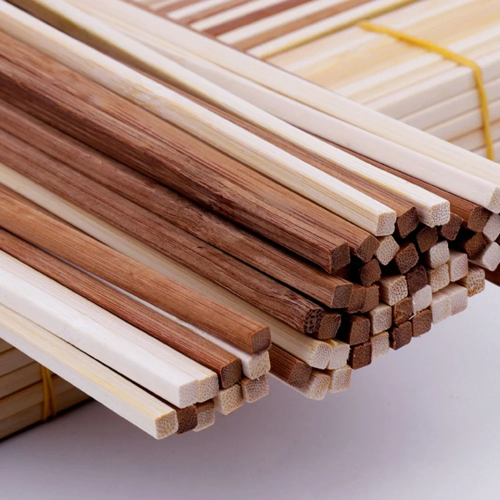 Description Picture 3 of itemRound Square Nan bamboo Flat Bamboo Sticks Wooden Bar Craft Handcraft Making Building Model Airplane DIY Handmade Art Supplies