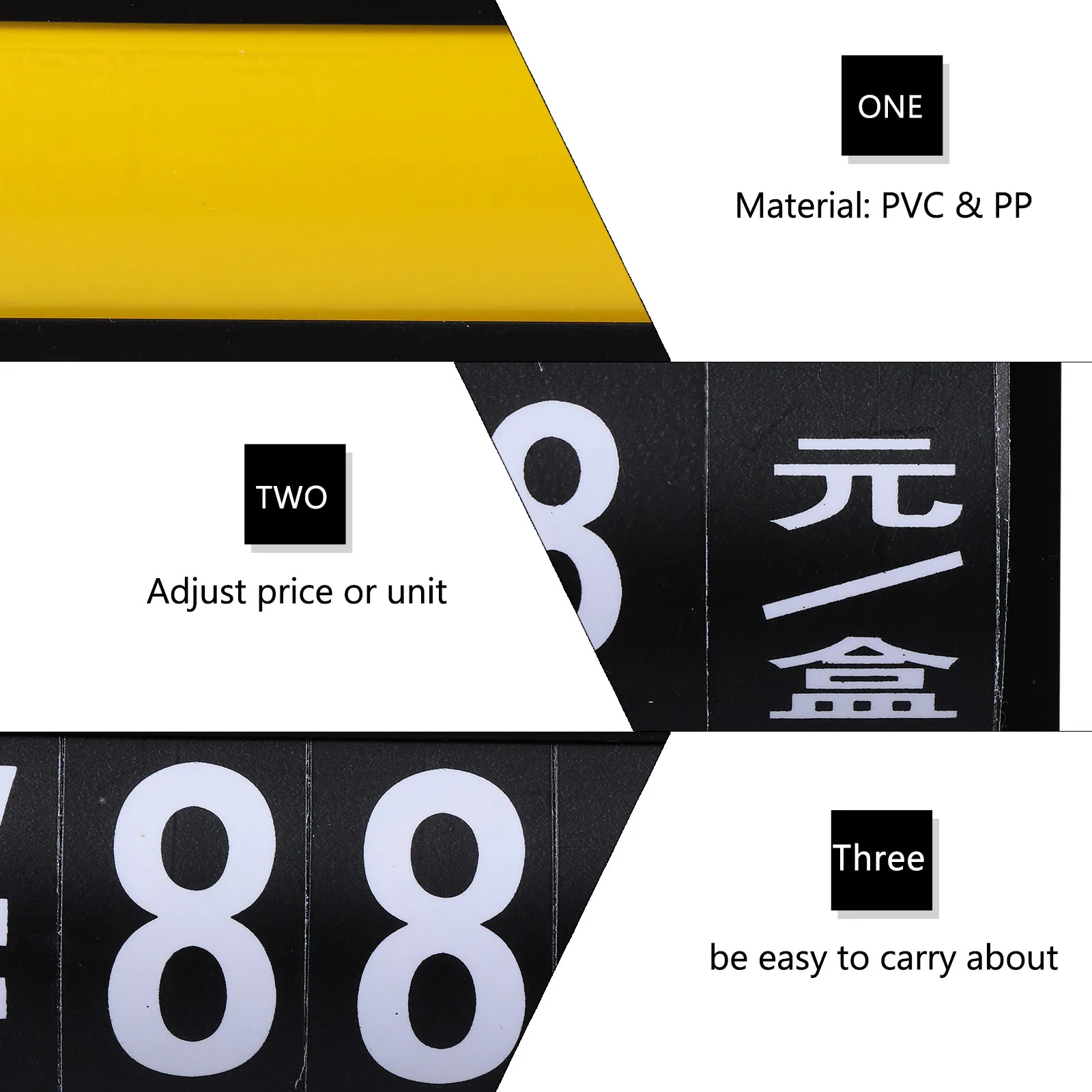 2Pcs 슈퍼마켓 가격표 프리미엄 소재 가벼운 휴대용 가격 표시 라벨 홀더 상점 레스토랑 소매점