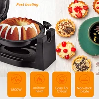 1800W Electric Flip Cake Maker Rapid Non-Stick Rapid Uniform Heat Pan Breakfast Dessert Cooking Machine Bread Toaster 2