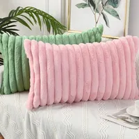 30x50cm 45x45cm housses de coussin fausse fourrure peluche décorative canapé taie d'oreiller douce Orange Saga vert rose crème 1