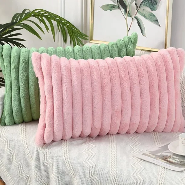 30x50cm 45x45cm housses de coussin fausse fourrure peluche décorative canapé taie d'oreiller douce Orange Saga vert rose crème 1