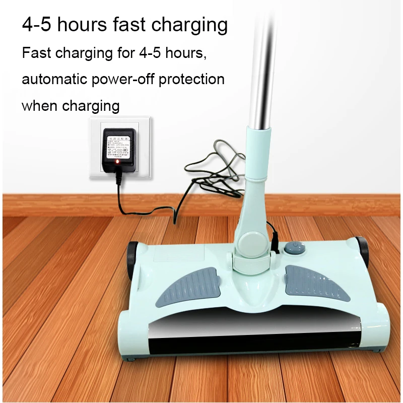 JIQI Wireless Rechargeable Electric Cordless Stick Cleaner Hand-push Mopping Sweeper Aspirator Drag Broom Dust Collector EU US 6