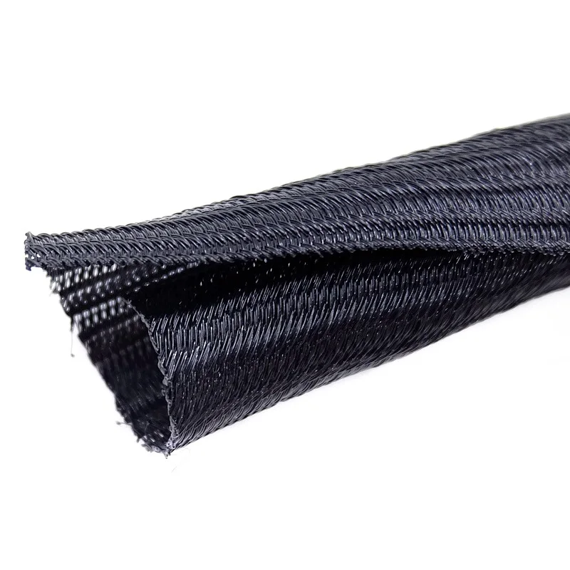 Expandable Cable Sleeve Self Closed PET Braided Management Auto Line Overlaps