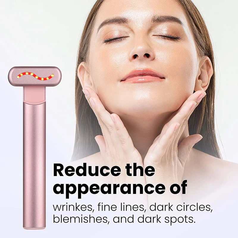 EMS Microcurrent Face Lifting Device Red Light Facial Wand Eye Neck Massager Skin Tightening  Anti Wrinkle Ski_voghion.com