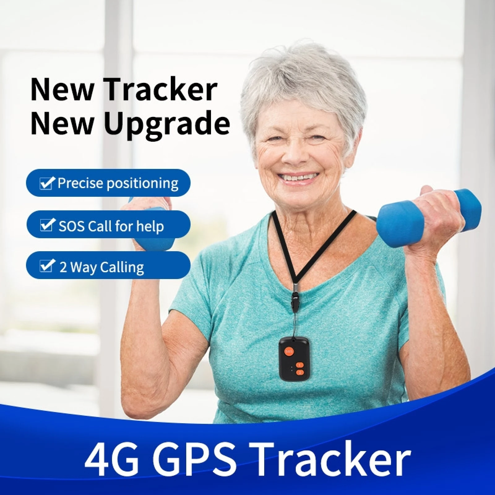 V51 A B Style IP67 Waterproof 4G LTE 3G 2G GSM Elderly SOS Button Emergency Alarm GPS Tracker