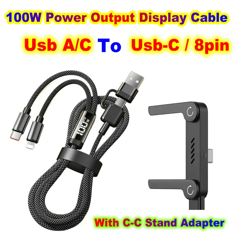 2m Foldable Charging Cable with Integrated Stand – 240W Ultra-Fast Charging & Data Transfer