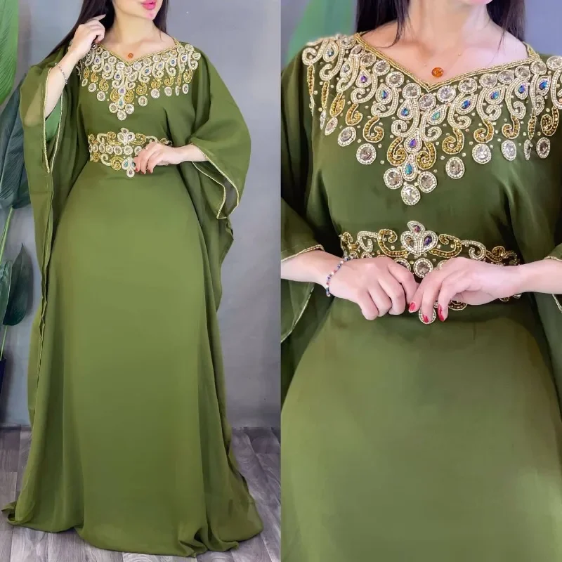 

New Moroccan Dubai Kaftans Farasha Abaya Dress Very Fancy Long Gown