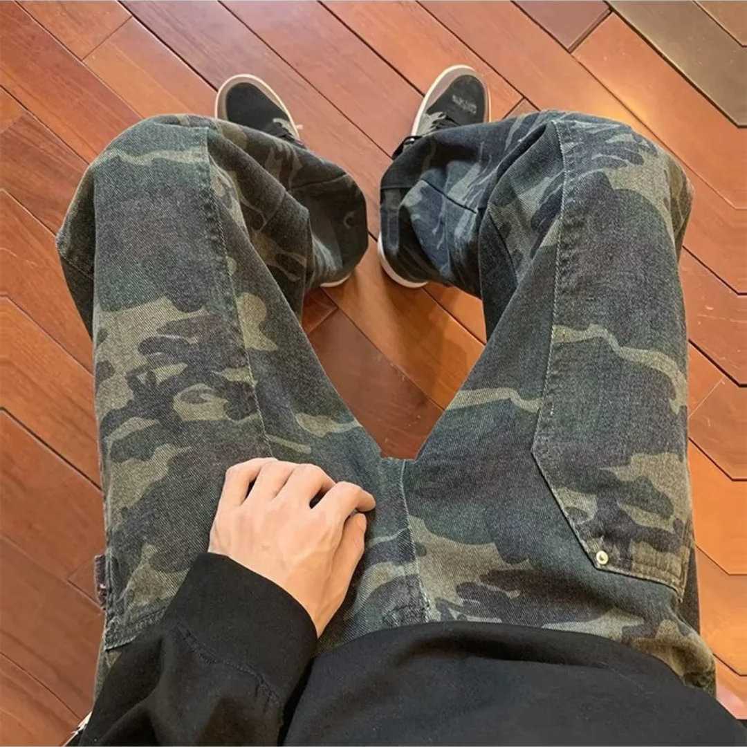 Camouflage Pants Men's Loose Straight Wide Leg Pants