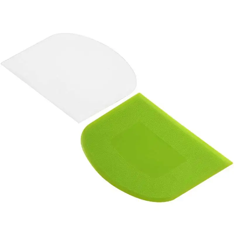 Set of 2 Flexible Food-Grade Plastic Dough Scrapers