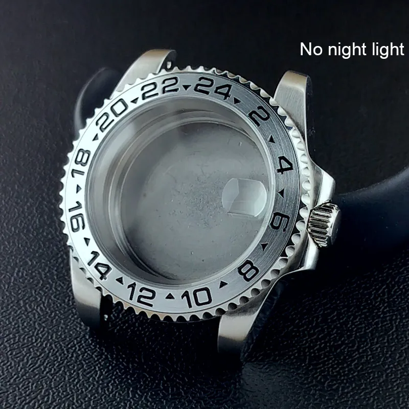 40MM Sapphire Glass GMT Bidirectional Rotation Watch Case with Accessories