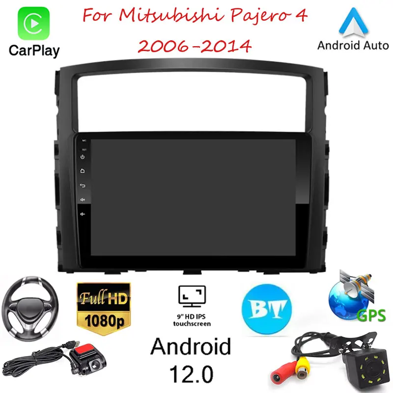 

Автомагнитола 2DIN для Mitsubishi Pajero 4 2006-2014 Android 12, мультимедийный видеоплеер с GPS-навигацией для Carplay