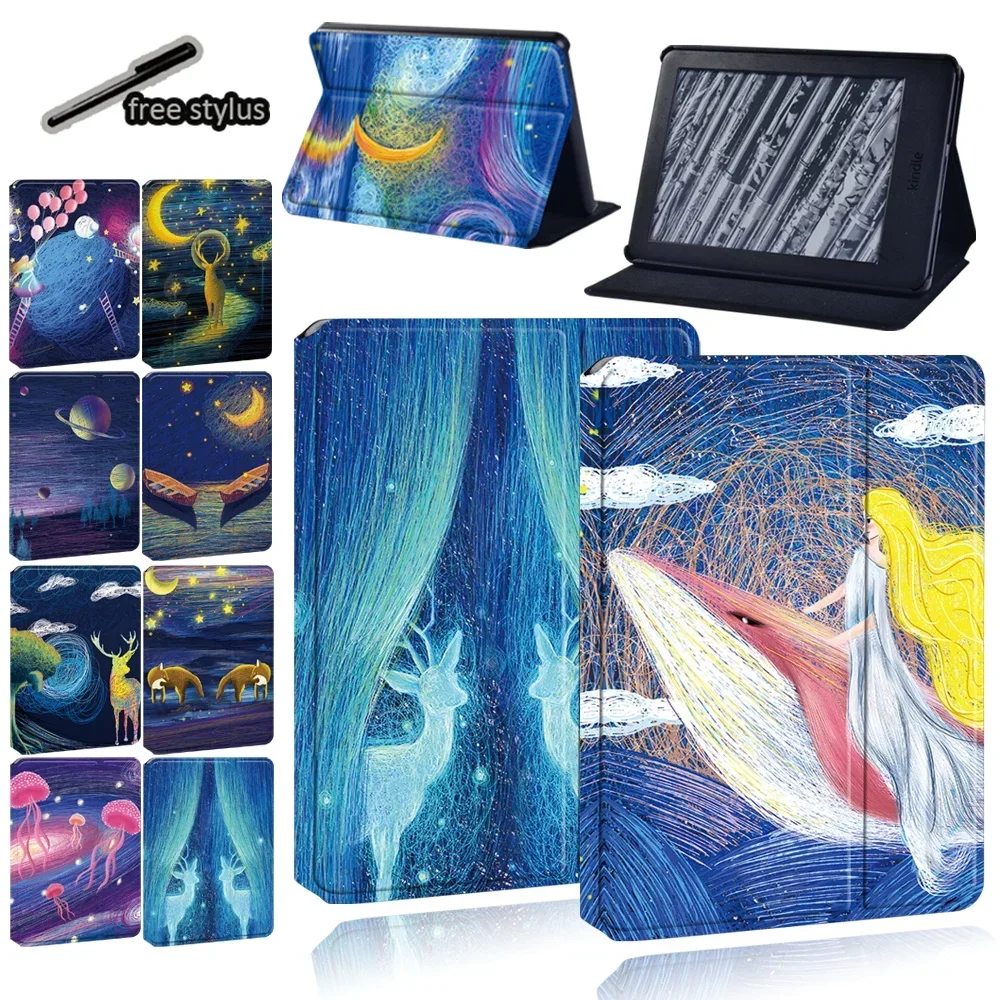 Custodia Per Tablet Per Kindle Paperwhite 5 (11Th)/Kindle Paperwhite 4/1/3/2/Kindle 10Th Gen/Kindle 8Th Gen Triple Fold Stand Cover