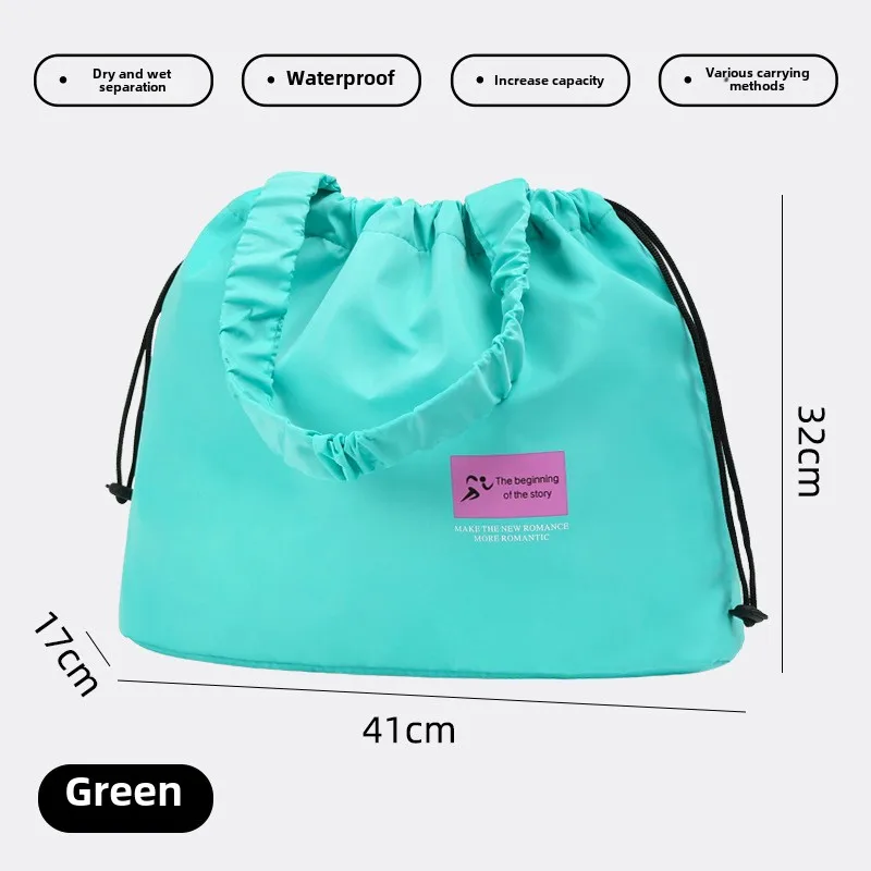 New Adult Single Shoulder Bag Memory Knitting Fabric Dry Wet Separate Swimming Gym Sports Fitness Toiletries Storage Organizer 6