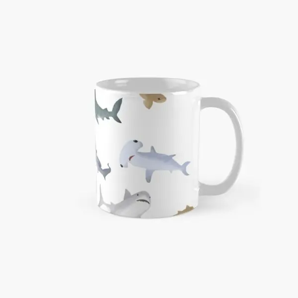 

Классическая кружка Shark, чашка, подарки, кофейная печать изображения, фотодизайн, рисунок, посуда для напитков, круглая чашка с простой ручкой