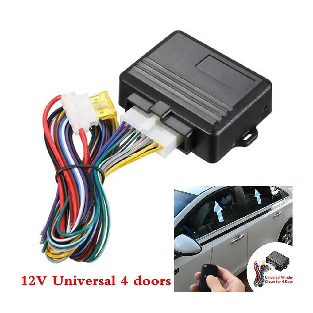 Universal 12v Car Power Window Roll Up Closer Module Alarm System For 4