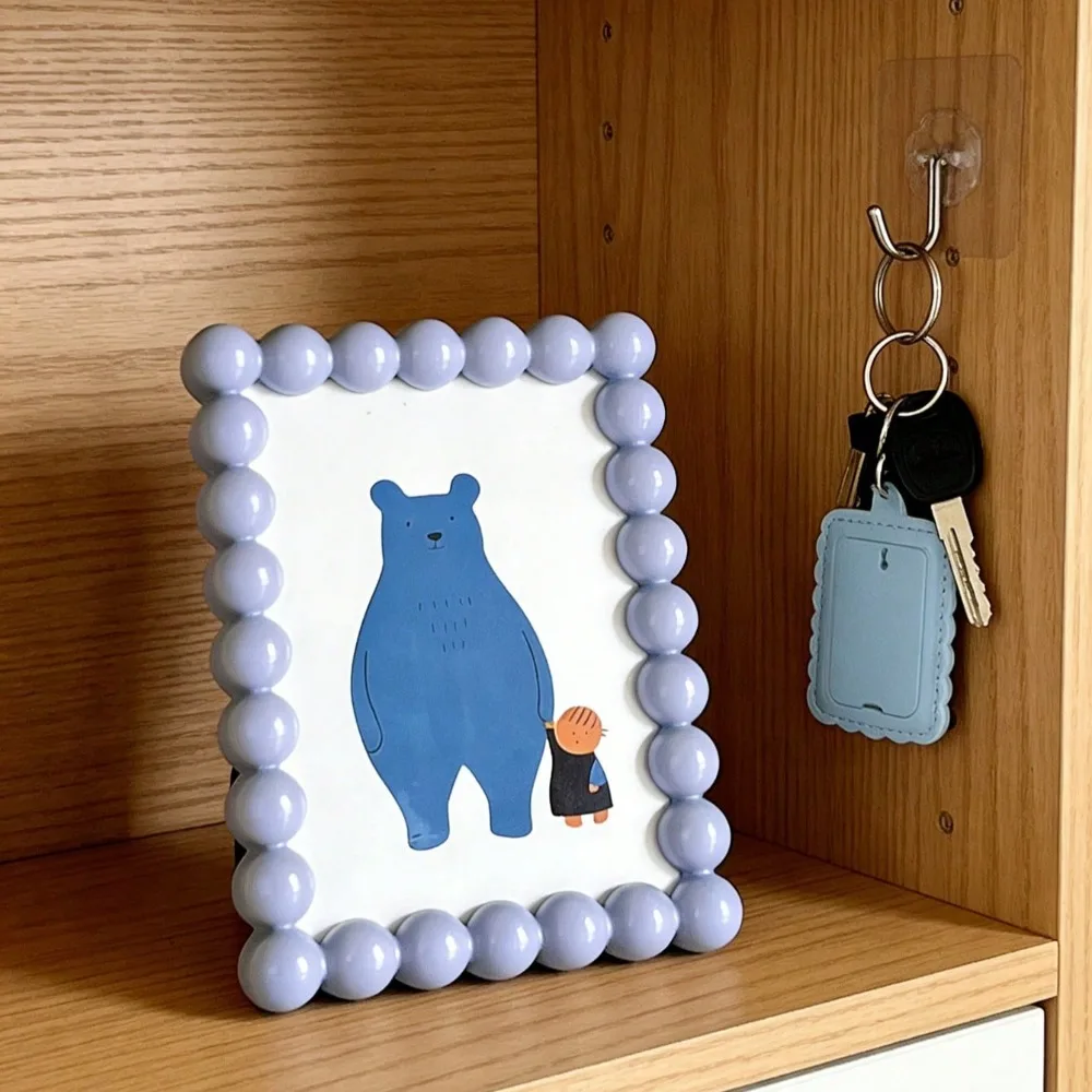 Cornice Portafoto con Perline, Design Cartone Animato Carino, Espositore da Tavolo Kawaii, Porta Foto da Scrivania per Casa, Ufficio, Camera da Letto - Image 4